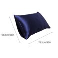 thumbnail image 2 of EazyTech 20x30 Inch Queen Satin Pillowcase Set of 2 - Envelope Closure, Ultra Soft Imitation Silk, Wrinkle-Free Pillow Case for Hair Protection Dark Blue, 2 of 2