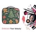 thumbnail image 6 of FORMRS Travel Makeup Bag Large Capacity Train Case Cosmetic Organizer with Adjustable Dividers, Brown Christmas Gingerbread, 6 of 8