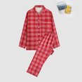 thumbnail image 2 of GDREDA Ensemble de Pyjama pour Femme Femmes pyjamas Décontractés Ensemble Vêtements de Maison Pur Automne et Hiver pyjamas pour Couple Femmes Ensembles de Pyjama pyjamas Rouge,TTG, 2 of 3
