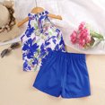 thumbnail image 4 of Kkkded Kids Baby Girls Sleeveless Clothes 2Pcs Set 4-7Years Toddler Sleeveless Printed Princess Outfits Sleeveless Top and Shorts Summer Girls Outfit, 4 of 8