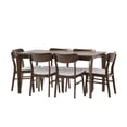 thumbnail image 3 of GDF Studio Carmody Wood and Fabric 7 Piece Dining Set, Walnut, Light Beige, 3 of 10