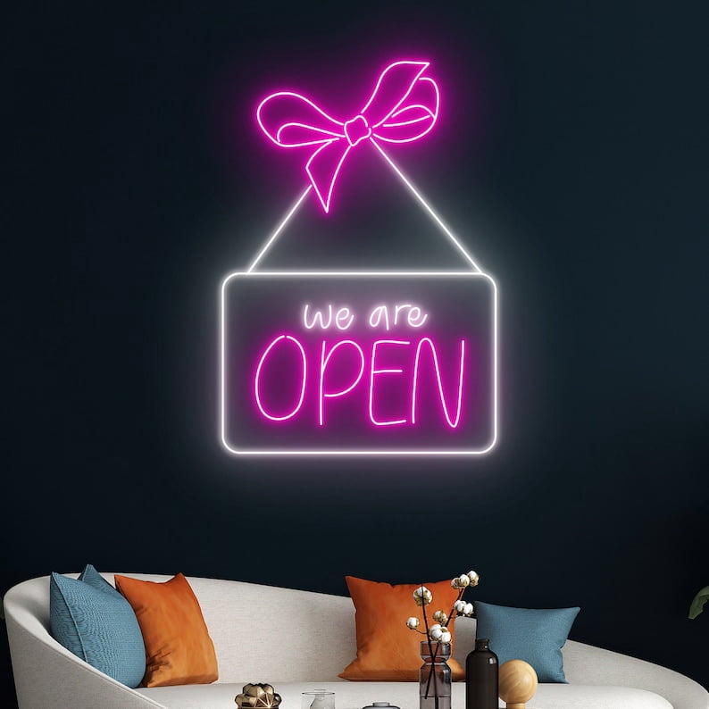 Handmadetneonsign Open For Business Led Sign, We Are Open Neon Sign, Open Led Light, Custom Text