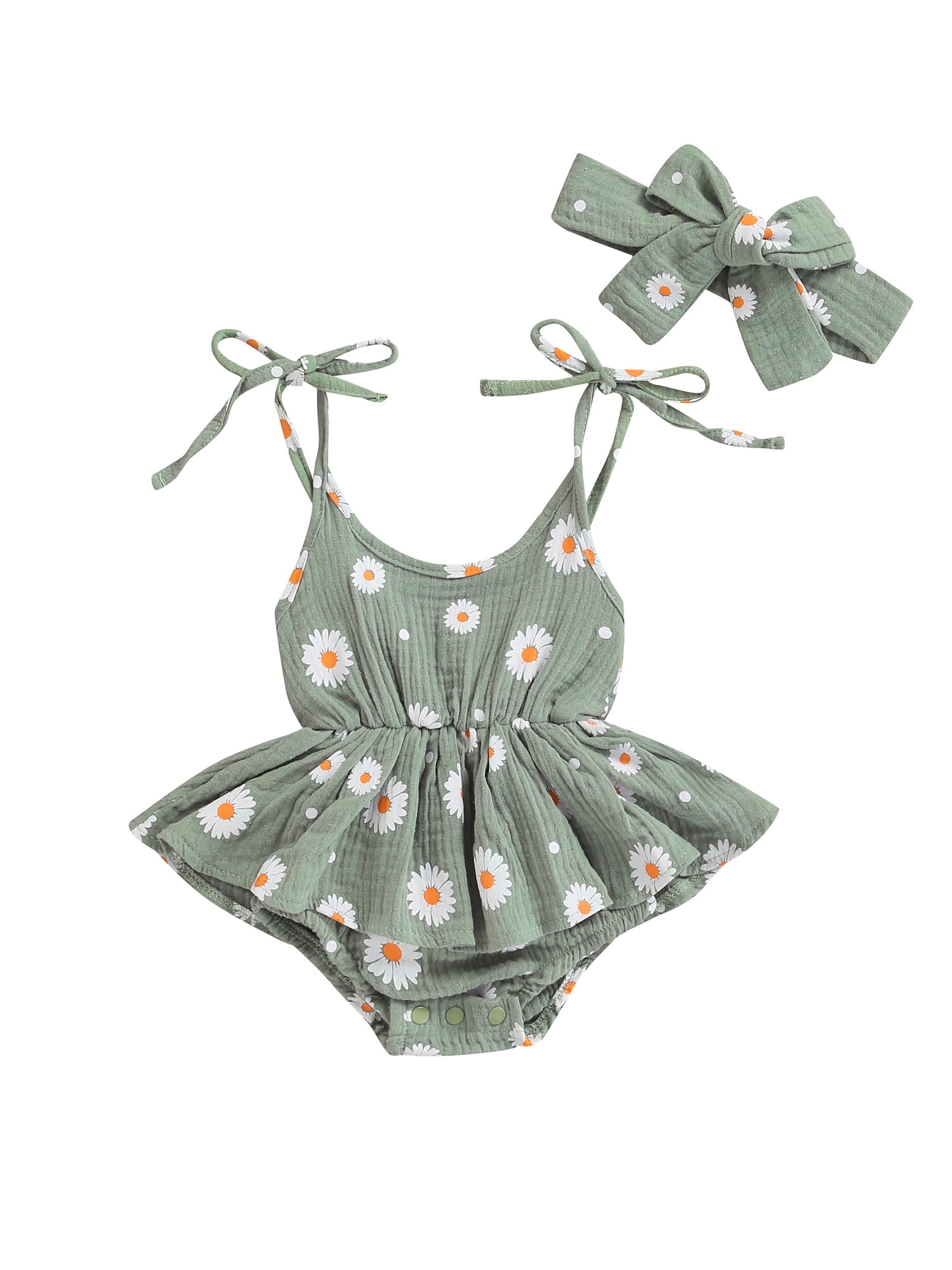 Cactus Baby Girl Floral Romper Strap Rompers Outfits Clothes Bodysuit Jumpsuit 