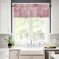 thumbnail image 5 of Christmas Pink Kitchen Curtains and Valances Set, Rod Pocket Curtains Tier Farmhouse Window Curtains 24 Inch Length, Snowflake Ombre Romantic Winter Retro 3 Piece Kitchen Curtains Set, 5 of 6