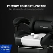 GTRACING Ergonomic GTWD-200 Gaming and Office Chair with Adjustable Pillows and Footrest, Black