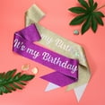 thumbnail image 4 of Uxcell It's My Birthday Glitters Sash for Women Party Favors Supplies Silver, 4 of 6