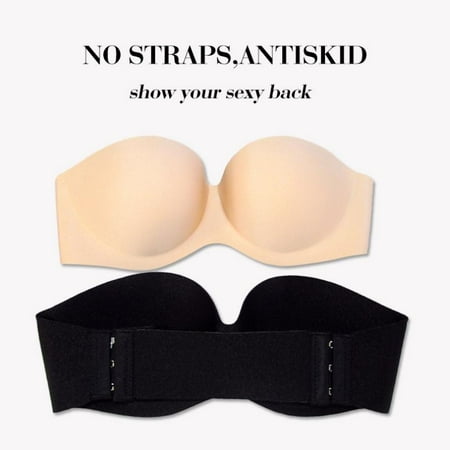 

SUPERHOMUSE One Piece Strapless Bras Push Up For Women Lift Brassiere Seamless Invisible Bra