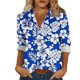 thumbnail image 1 of Camisas de Cuello de la Tripulación de Manga Corta para las Mujeres Estilo Hawaiano No Estructurado Impreso Cuello Acampanado Blusa de Manga Larga Camisas de Cuello de la Tripulación de Manga Larga p, 1 of 6