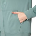thumbnail image 2 of Mondetta Women's Plus Performance Kangaroo Pocket Moisture Wicking Full Zip Hoodie-Green / 2X, 2 of 6