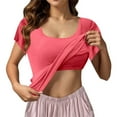 thumbnail image 1 of Camisole pour Femmes avec Soutien-Gorge Intégré Débardeur en Coton Bretelles Spaghetti Réglables Débardeur Rouge Pastèque L, 1 of 8