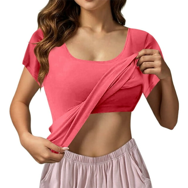 Women's Seamless Bralette Tank Top With Built In Cups