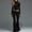 Black, variant on Floleo Women Fold Over High Neck Long Sleeve Cropped Top & Low Waist Flared Bell Bottom Pants Two Piece Matching Set For Daily Sports Street Dating Casual Outfits (Coffee,S)
