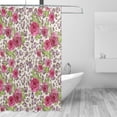 thumbnail image 2 of Rateoe Rose Mix Leopard 4 Shower Curtain - Fancy Bathroom Shower Curtain Sets - Waterproof Shower Curtain with Hooks with 12 Plastic Hooks 72x72 Inches, 2 of 5