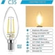 thumbnail image 2 of Classic E12 Led Candelabra Light Bulb, Equivalent 40w, Warm White 2700k, Filament Clear Glass, Non-dimmable, Pack Of 10, 2 of 4