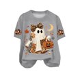 thumbnail image 4 of Leey-World Halloween Shirts for Women Short Sleeve Halloween Printed T-Shirt Tops for Women Graphic Shirt Crew Neck Season Tops, 4 of 5