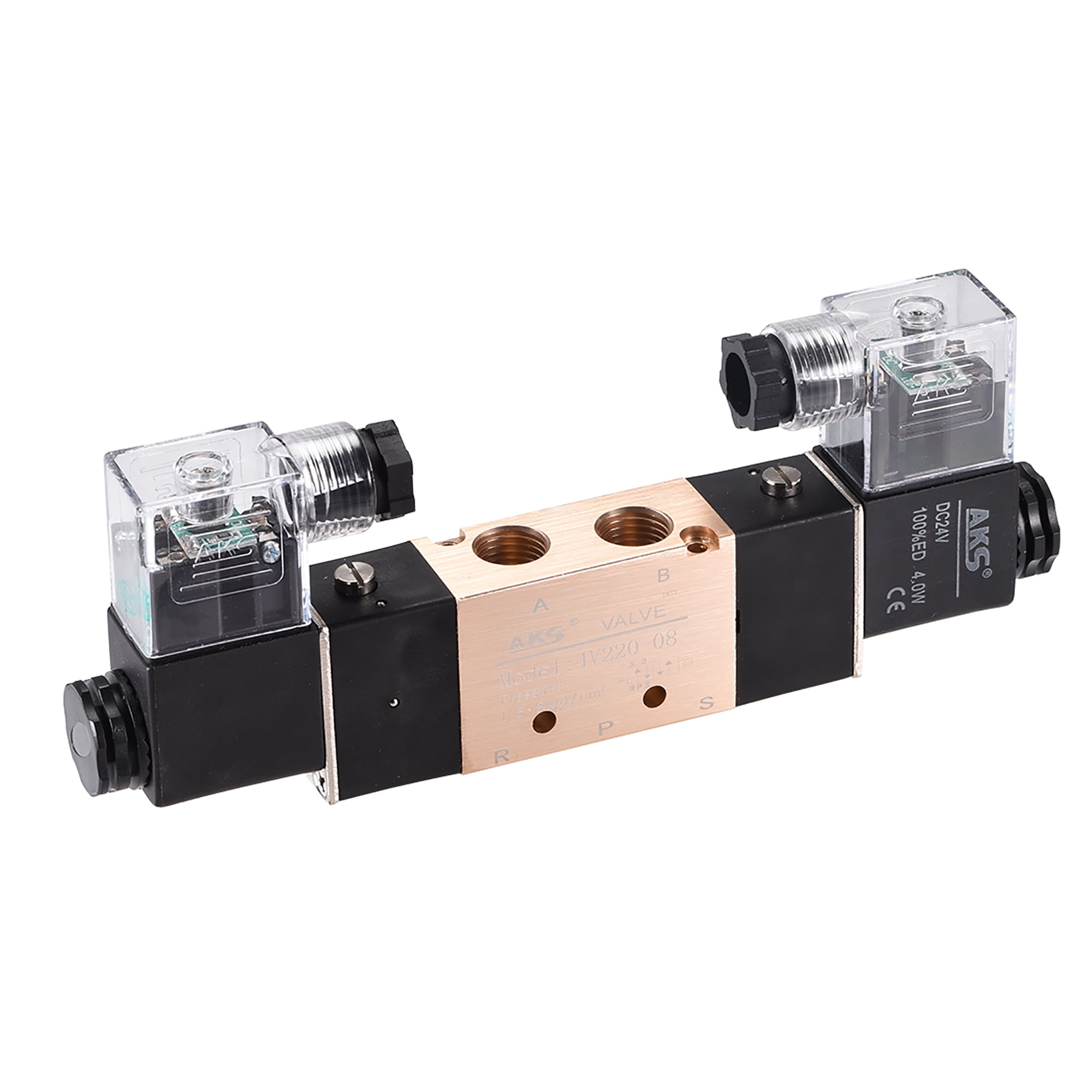 4V22008 Single Solenoid Valve DC24V 5Way 2 Position PT 1/4" Internally