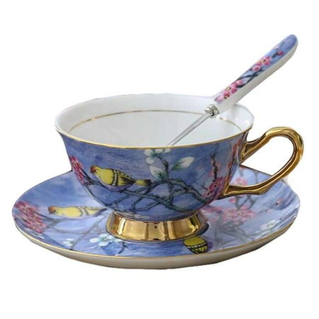 

Panda Superstore PF-HOM9302388011-DORIS00163-RP 6.4 oz Porcelain Wintersweet China Painting Tea Cup & Saucer Set Multi Color