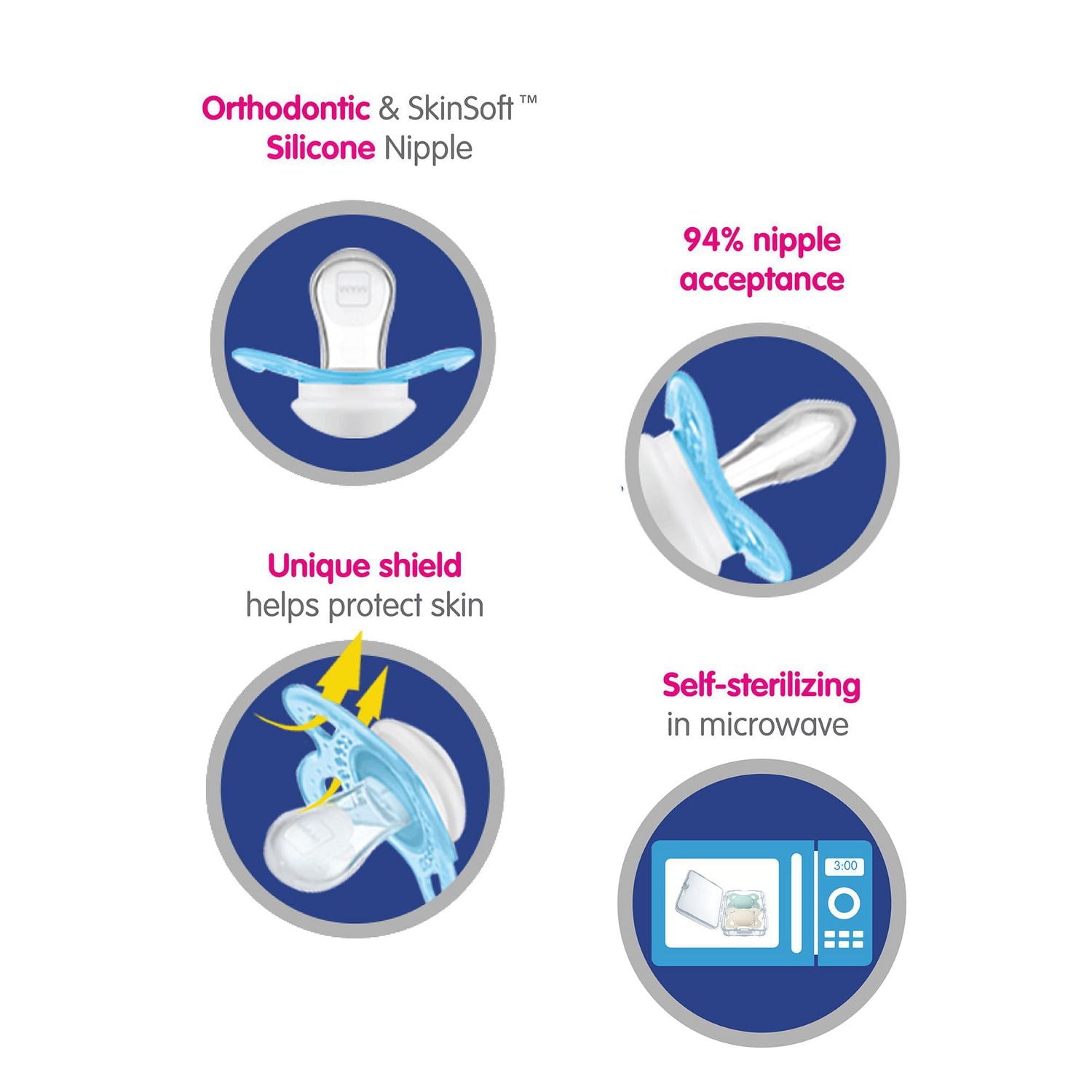 MAM Original Matte Pacifier, Assorted Colours 0-6 Months