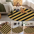 thumbnail image 6 of Area Rug 48in, Yellow Black Striped Lines Floor Carpet Living Room Rug, Modern Abstract Art Non-Slip Welcome Mat Indoor Rugs for Bedroom Dining Room, 6 of 9