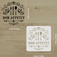 thumbnail image 2 of 1pc Bon Appetit Stencil 30x30cm Large Kitchen Tableware Painting Stencil Reusable Knife Fork Spoon Drawing Stencil Leaves Bouquet Wall Craft Stencil for Home Decor Floor Furniture, 2 of 7