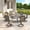Black Table-Taupe Chairs, variant on Vicllax 5-Piece Outdoor Patio Dining Table Set, Metal, 4 Padded Swivel Chairs with Textilene Fabric