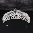 thumbnail image 1 of Nvzi Tiara para novia, diadema de princesa, corona nupcial, joyería para el cabello con diamantes de imitación de cristal, decoración para cumpleaños, graduación, fiesta de disfraces (blanco), 1 of 4