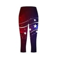 thumbnail image 3 of Favoffer Women's Capri Leggings Patriotic Holiday Print Pull On Stretchy Cropped Elastic Waist Activewear Streetwear Outdoor Casual Daily Fashion Wear, 3 of 5