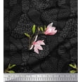 thumbnail image 1 of Soimoi polyester Crepe Fabric Animal Skin,Leaves & Pink Flower Print Fabric by the Yard 42 Inch Wide, 1 of 1