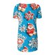thumbnail image 5 of Puntoco Blusa de cuello en V con mangas raglán cortas y espalda larga con estampado navideño informal a la moda para mujer, 5 of 5