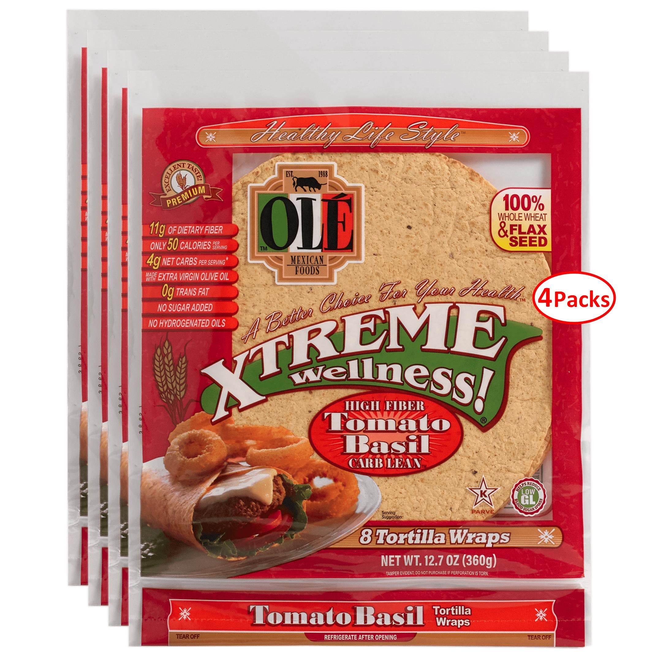 Ole Xtreme Wellness™ 8" Tomato Basil Tortilla Wraps Carb Lean, Keto