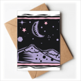 thumbnail image 1 of Purple Mountain Moon Star Element Engraving Greeting Cards You are Invited Invitations, 1 of 3