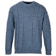 thumbnail image 5 of Aran Men's Irish Traditional Sweater 100% Premium Merino Wool Fisherman Pullover Made in Ireland, 5 of 7