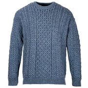 Aran Mens Irish Traditional Sweater 100% Premium Merino Wool Fisherman Pullover Made in Ireland
