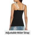 thumbnail image 7 of Sociala Women's Cotton Tank Tops with Built-in Shelf Bra Adjustable Wide Strap Camisoles Basic Cami Shirts, 2-Pack, 7 of 7