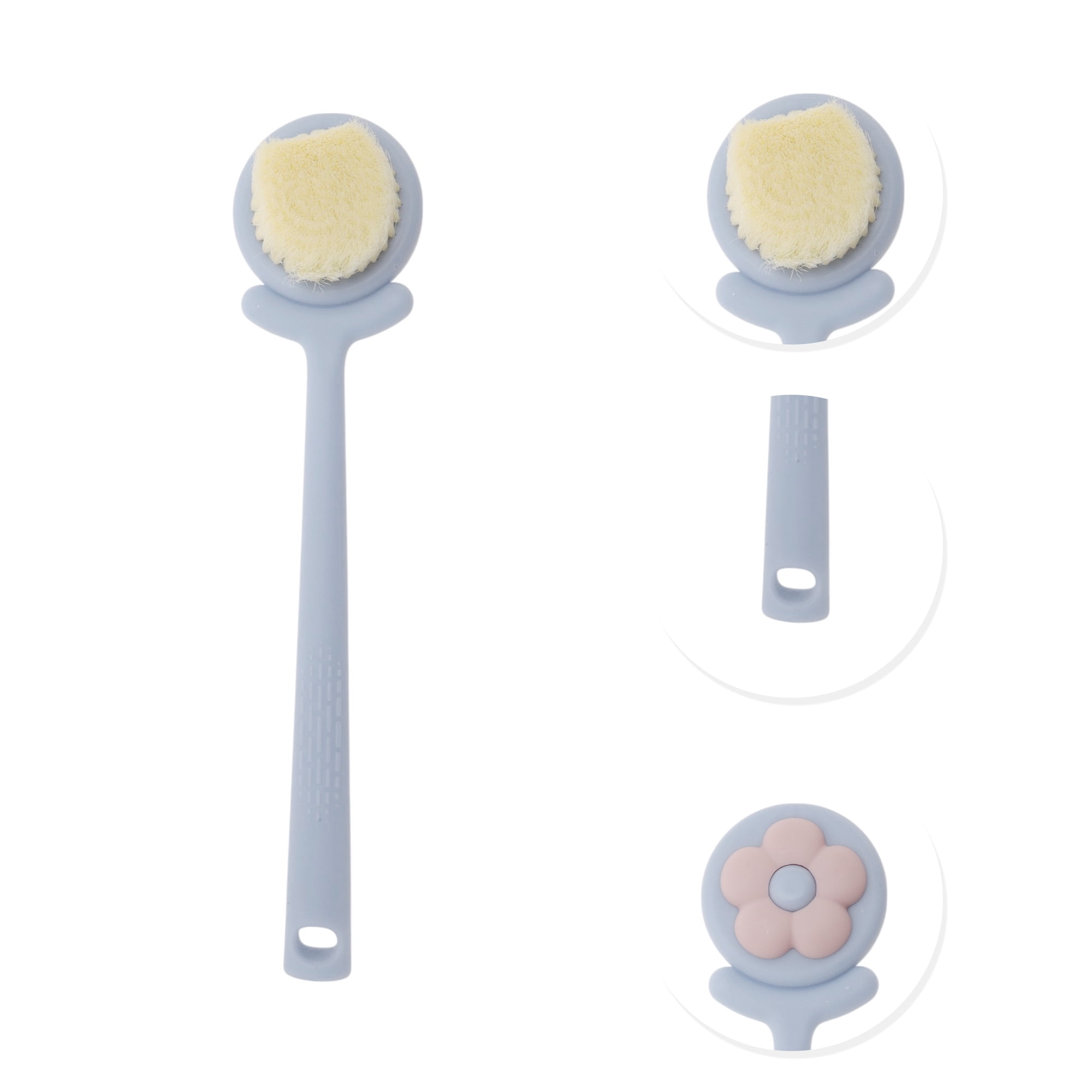 Unique Bargains Sunflower Long Handle Bath Brush 1 Pc Blue
