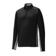 thumbnail image 3 of Sport-Tek ST854 Sport-Wick Stretch Contrast 1/2-Zip Pullover, Black/ Charcoal Grey Heather, 4XL, 3 of 4
