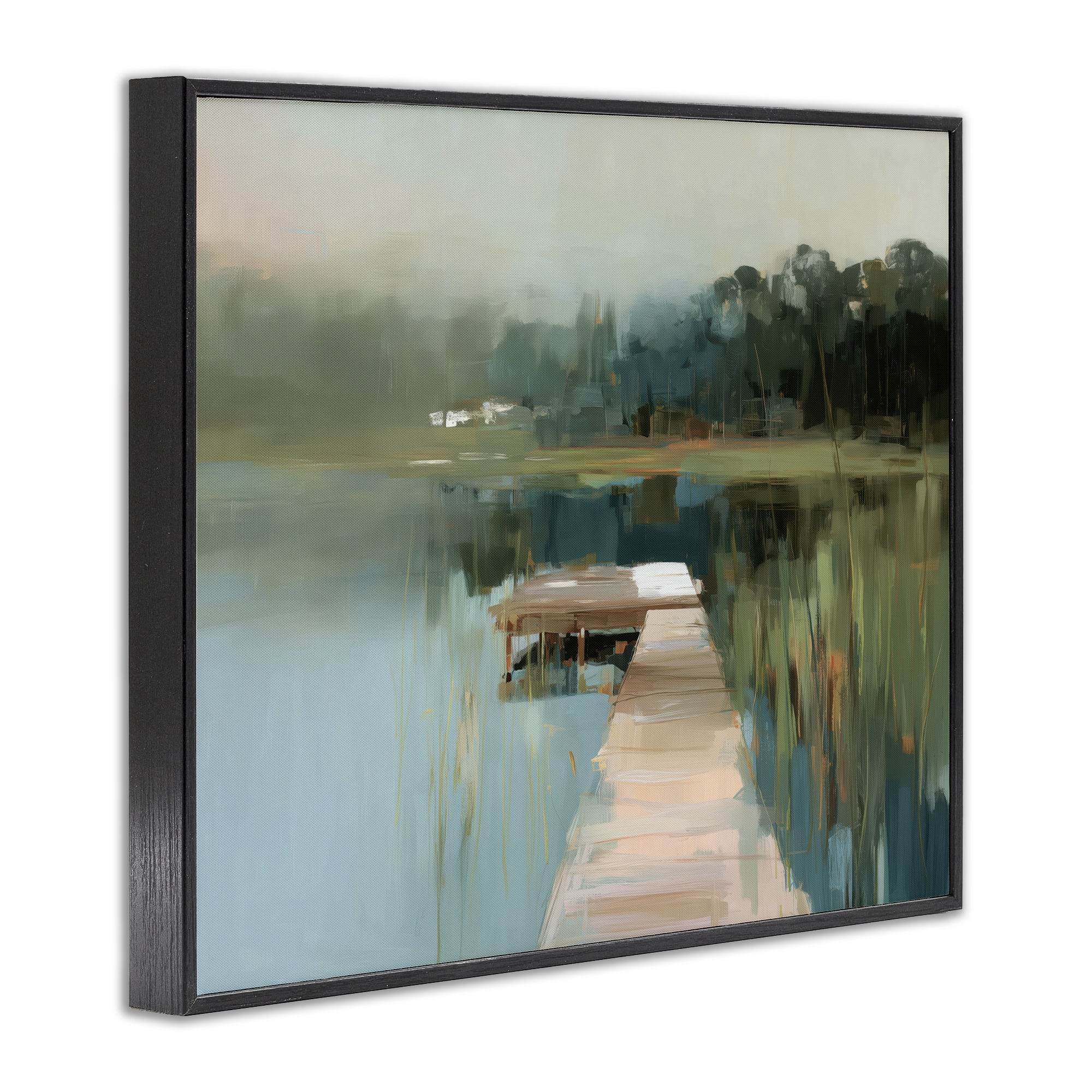 Stupell Industries Marsh Pier Abstraction Black Framed Giclee Art, design by Kim Curinga
