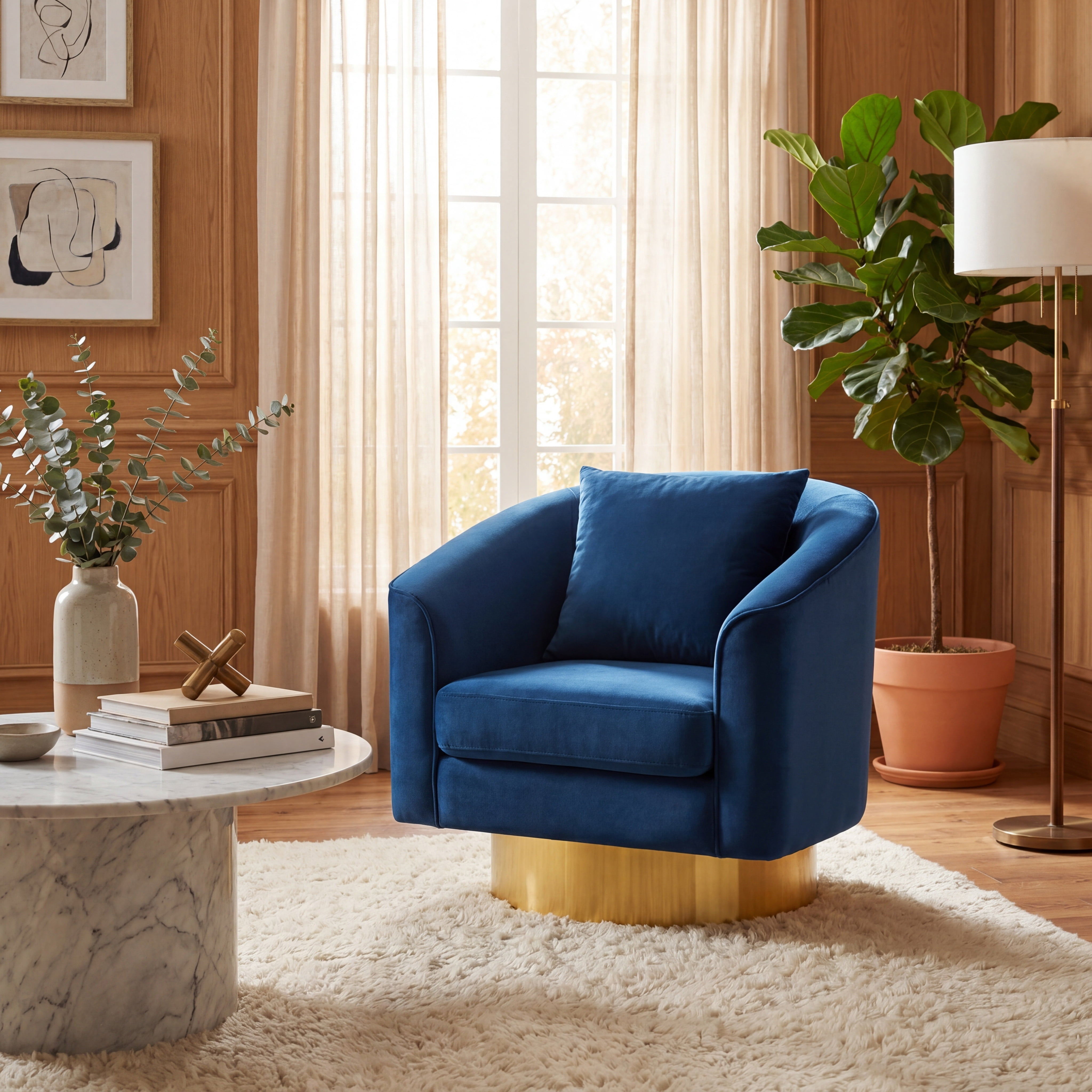 Safavieh Couture Joaquin Swivel Barrel Chair