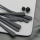 thumbnail image 3 of Cucharas de acero inoxidable con revestimiento de titanio negro para revolver glamurosas, perfectas para usar en el hogar, fiestas y bares (6 piezas), 3 of 5