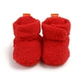 thumbnail image 5 of Warm Winter Toddler Shoes Soft Sole Sneakers Cozy Lined Booties for Toddlers,Color:Red,Size:12-18 Months, 5 of 8