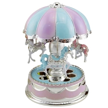 Boîte à Musique Lumineuse à Carrousel à DEL pour Filles, Cadeau d'Anniversaire, Jouet Musical