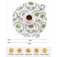 thumbnail image 6 of 15 Inch Round Placemats Set of 6, Palm Trees Non Slip Heat Insulation PP Table Mats, Green Summer Botanical Watercolor Washable Place Mats for Kitchen Dining Party Table Decor, 6 of 7