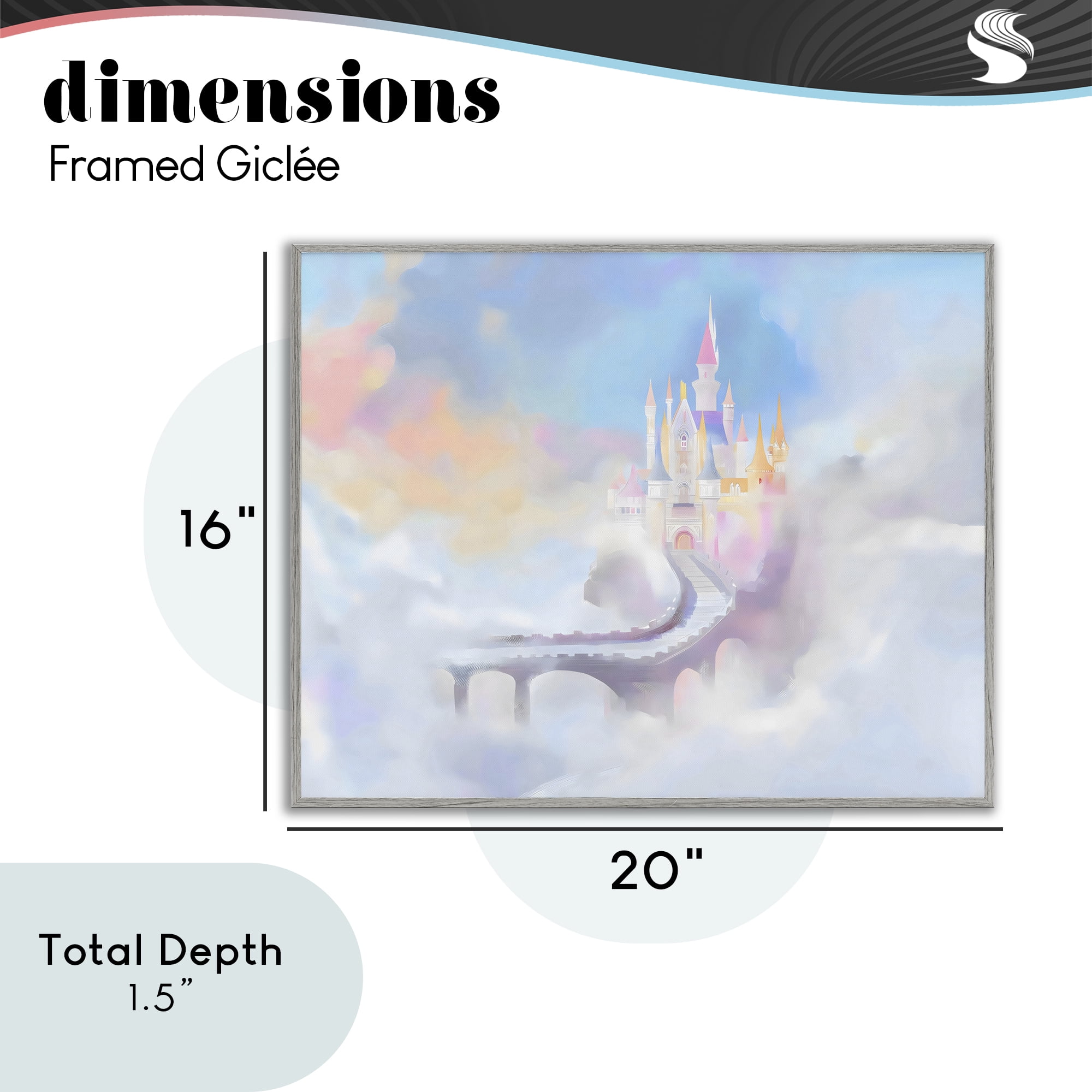 Stupell Industries Enchanted Bridge To Castle Gray Framed Giclee Art, design by Arlington Prints