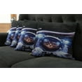 thumbnail image 5 of Ambesonne Space Throw Pillow Cover 4 Pack, Funny Astronaut Cat Humor, 16", Blue White, 5 of 5