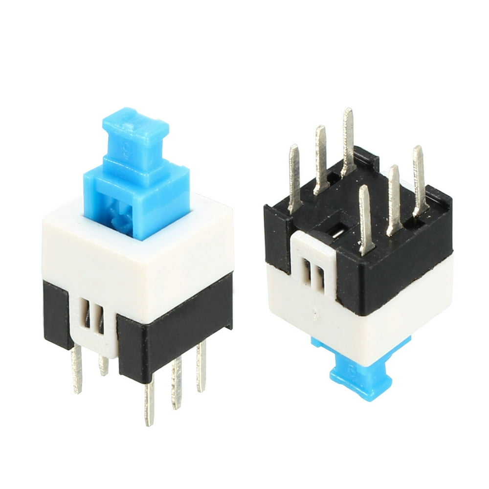 40pcs 7 x 7mm PCB Latching Tactile Tact Push Button Switch Locking 6 ...