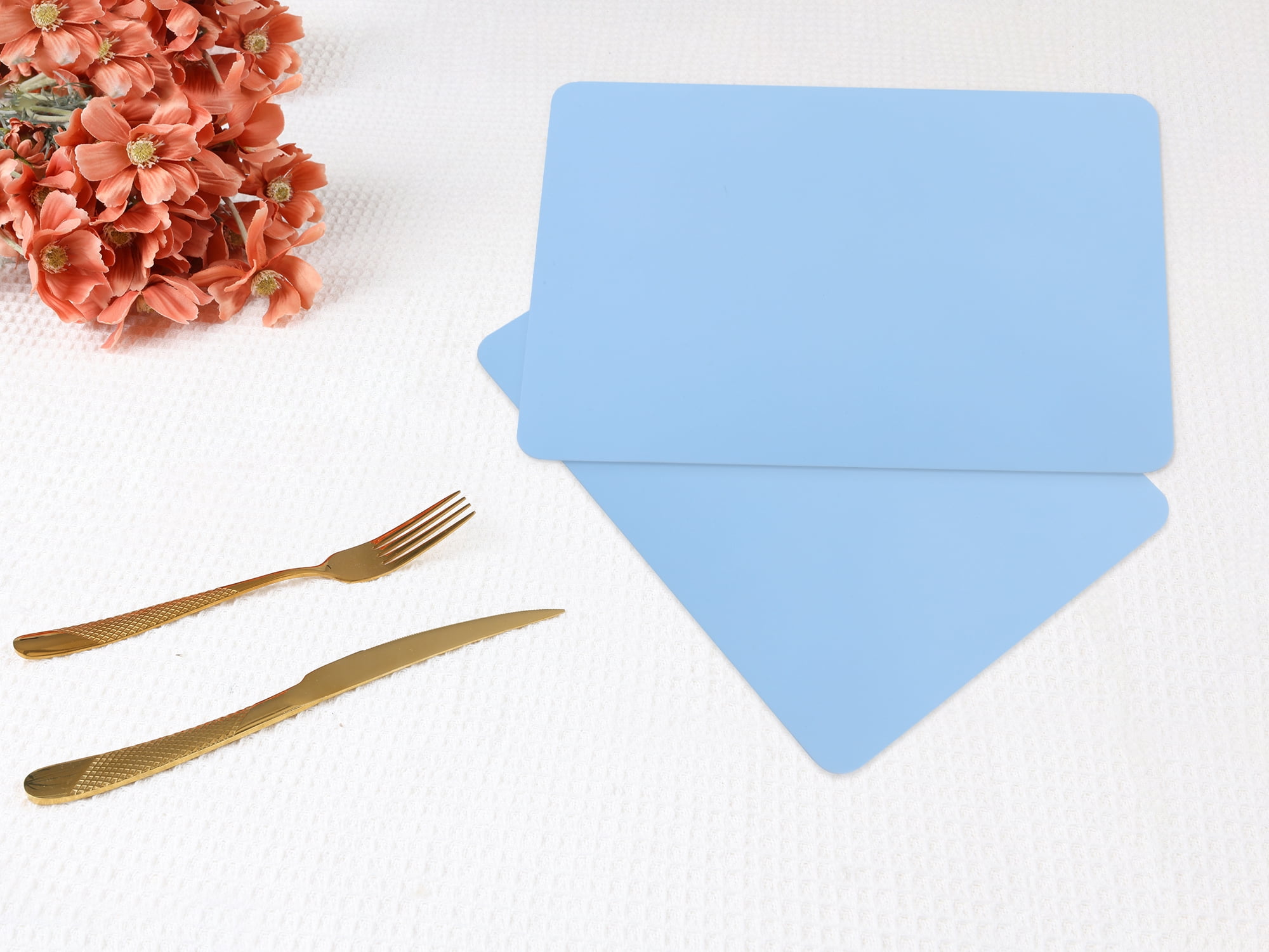 Unique Bargains Set of 6 Silicone Placemats for Kitchen Dining Table Decor Blue