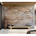 thumbnail image 6 of Tiptophomedecor Background & Patterns Wallpaper Wall Mural - Brick In A Frame Orange, 6 of 8