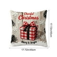 thumbnail image 3 of Adornos navideños, regalos navideños, funda de almohada navideña, decoración navideña, decoración de sofá, almohada de lino, funda de almohada de lino de 45 x 45 cm., 3 of 6