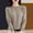 Khaki, variant on Women Casual Solid Color Bottoming Shirt Slim High Collar Knitted Long Sleeved Top Womens Thermal Shirt Pack Mens Thermal Underwear Winter Underwear Thermal Men Tops Thermal Underwear for Women Cold