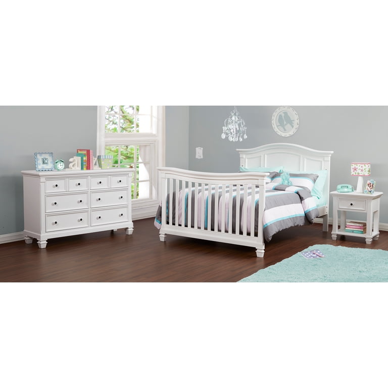 Baby Cache Glendale 4-in-1 Lifetime Crib, Traditional Wood, Pure